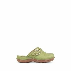 Pavers Ladies Lightweight Leather Clogs Khaki Green -Pavers Sales Store unnamed file 1006