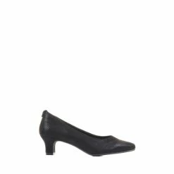 Pavers Heeled Court Black Shoes