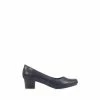 Pavers Blue Block Heeled Court Shoes