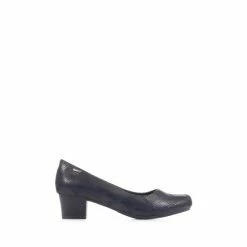 Pavers Blue Block Heeled Court Shoes