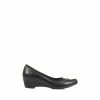 Pavers Wedge Black Court Shoes