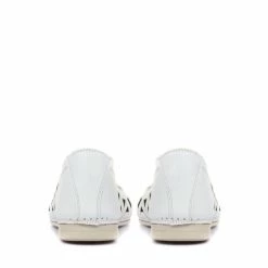 Pavers Ladies White Cut Out Leather Ballerina Pumps 2 Pavers Ladies White Cut Out Leather Ballerina Pumps -Pavers Sales Store unnamed file 1091