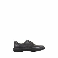 Pavers Mens Wide Fit Lace-Up Black Shoes