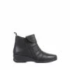 Pavers Ladies Dual Zip Leather Ankle Boots Black