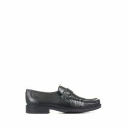 Pavers Black Men's Wider Fit Leather Loafers -Pavers Sales Store unnamed file 1165