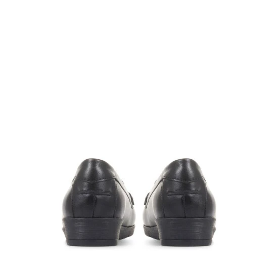 Pavers Wide Fit Leather Penny Black Loafers 3 Pavers Wide Fit Leather Penny Black Loafers - Image 3