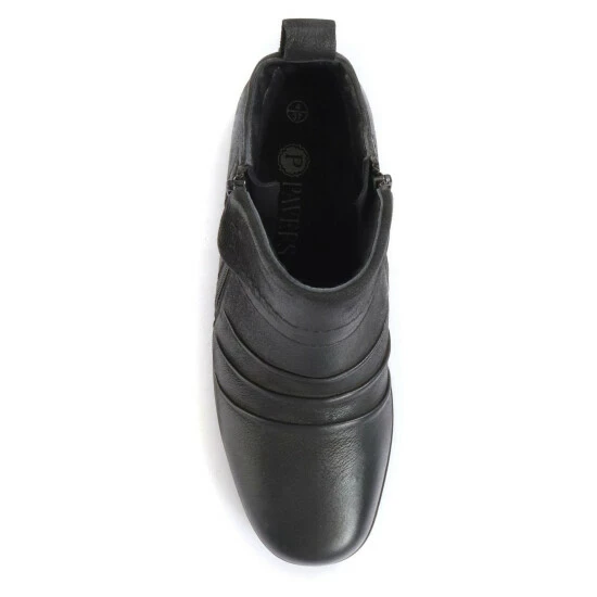 Pavers Ladies Dual Zip Leather Ankle Boots Black 4 Pavers Ladies Dual Zip Leather Ankle Boots Black - Image 4