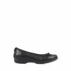 Pavers Wide Fit Flat Black Ballet Shoes
