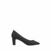 Pavers Heeled Black Court Shoes