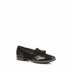 Alternative view of Pavers Wide Fit Patent And Tassel Black Loafers