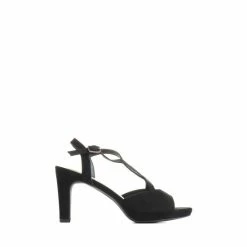 Pavers Strappy Stiletto Party Black Shoes