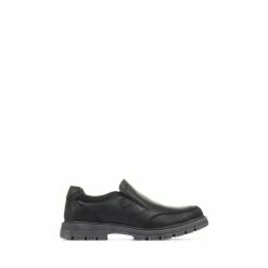 Pavers Wide Fit Slip On Black Shoes