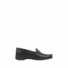 Pavers Wide Fit Black Leather Loafers