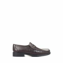 Pavers Mens Red Wider Fit Leather Loafers