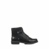 Pavers Black Lace-Up Ankle Boots