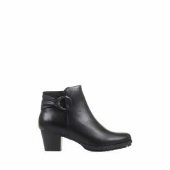 Pavers Black Block Heeled Ankle Boots