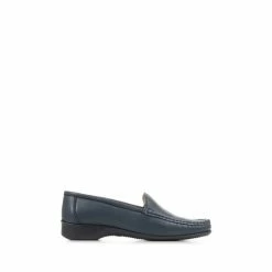 Pavers Blue Wide Fit Leather Loafers