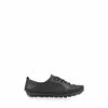 Pavers Wide Fit Black Leather Lace-Up Trainers