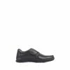 Pavers Wide Fit Black Leather Shoes