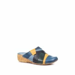 Pavers Ladies Leather Wedge Heel Clogs