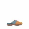 Pavers Ladies Blue Leather Slip-On Clogs