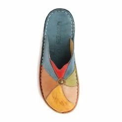 Pavers Ladies Blue Leather Slip-On Clogs -Pavers Sales Store unnamed file 1607
