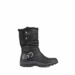 Pavers Slouch Biker Black Boots