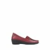 Pavers Red Leather Slip-On Shoes