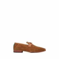 Pavers Brown Suede Leather Men's Slip-On Loafers