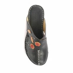 Pavers Ladies Black Leather Wedge Clogs -Pavers Sales Store unnamed file 1667