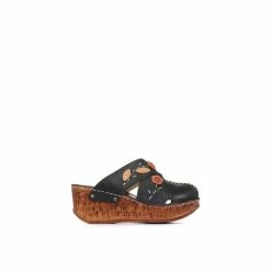 Pavers Ladies Black Leather Wedge Clogs -Pavers Sales Store unnamed file 1669