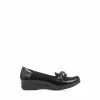 Pavers Patent Ladies Loafers Black Croc