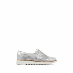 Pavers Silver Ladies Wide Fit Lightweight Casual Slip-On Shoes