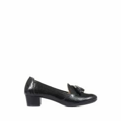 Pavers Ladies Black Patent Leather Loafers