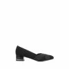 Pavers Block Heel Court Black Shoes