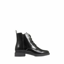 Pavers Wide Fit Patent Black Boots