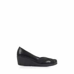 Pavers Wedge Heeled Court Black Shoes -Pavers Sales Store unnamed file 1775
