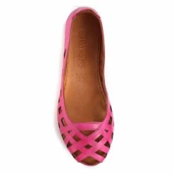Pavers Womens Pink Cut Out Leather Ballerina Pumps 3 Pavers Womens Pink Cut Out Leather Ballerina Pumps -Pavers Sales Store unnamed file 1809