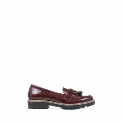 Pavers Ladies Red Loafers