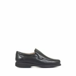 Pavers Men’s Wide Fit Black Lightweight Leather Loafers
