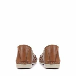 Pavers Womens Tan Cream Cut Out Leather Ballerina Pumps 8 Pavers Womens Tan Cream Cut Out Leather Ballerina Pumps -Pavers Sales Store unnamed file 1838