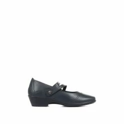 Pavers Wide Fit Leather Mary-Jane Shoes With Split Strap Navy -Pavers Sales Store unnamed file 1848