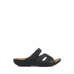 Pavers Ladies Touch-Fasten Mules White