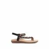 Pavers Ladies Embellished Toe-Post Sandals Gold