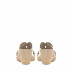 Pavers Ladies White Embellished Wedge Heel Sandals -Pavers Sales Store unnamed file 1912