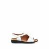 Pavers White Casual Leather Slingback Sandals