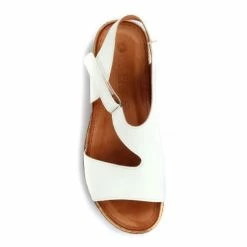 Pavers White Casual Leather Slingback Sandals -Pavers Sales Store unnamed file 1938
