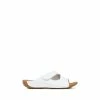 Pavers White Wide Fit Adjustable Leather Mules