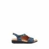 Pavers Blue Ladies Casual Leather Slingback Sandals