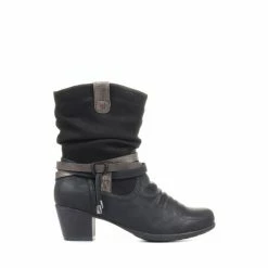 Pavers Ladies Heeled Mid Calf Boots Black